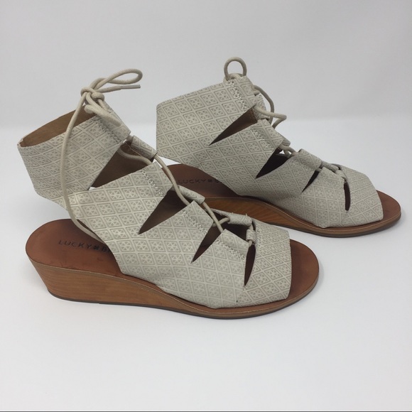 Lucky Brand Ghillie Lace Up Wedge Sandals - Picture 4 of 13